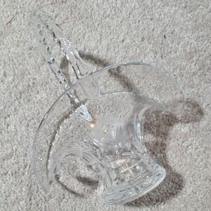 Elegant Clear Glass Etched Basket